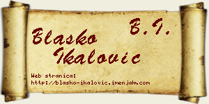Blaško Ikalović vizit kartica